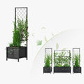 Zhongma 15.75 x 15.75 x 55 in Raised Garden Bed with TrellisHeavy Duty Plant Box for Climbing Plants with Drainage Hole Metal Lattice Planter Gardon Box with Inner Fabric Liners.