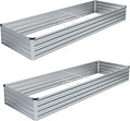 2PCS 8x4x1FT Galvanized Raised Garden Bed KitVegetable Boxes-Rectangle Metal Flower BoxLarge Planter Raised Beds Outdoor Garden for PlantingFruitHerb-Silver