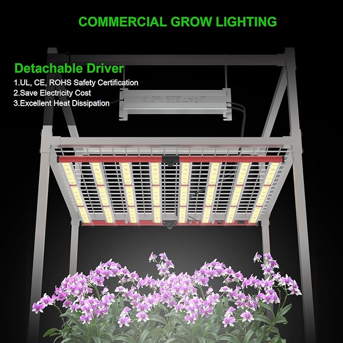 AGLEX 800W LED Grow Lights Full Spectrum Grow Light with UV IR Daisy Chain Plant Bar Style Grow Light Foldable &amp Dimmable for Indoor Growing Commercial Hydroponic Growing Lamp 6x6ft Core Coverag