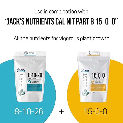 Jack's Nutrients 8-10-26 Strawberry Part A 2.2lbs - Water-Soluble Fertilizer for Strawberry Fruit Production in Continuous Liquid Feed Program
