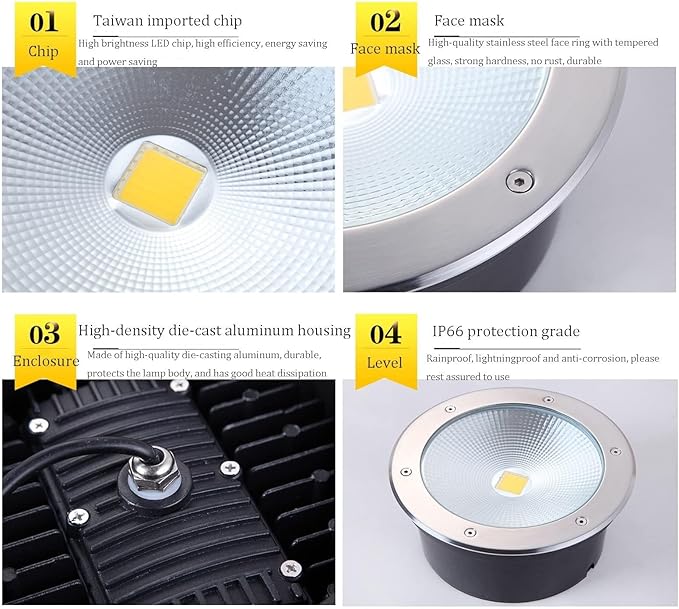 Square Ground Landscape Light - Outdoor Underground Light LED Outdoor Spotlight Waterproof IP66 Landscape Lights AC85-110V Recessed Outdoor Underground Light For Terrace Pathway Lawn (Purple