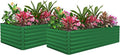 FOOWIN 2pcs 8x4x2ft Galvanized Raised Garden Bed Planter Raised Garden Boxes Outdoor Large Metal Raised Beds for Gardening Garden Bed for Vegetables Flowers Herb478 Gallon Capacity Green