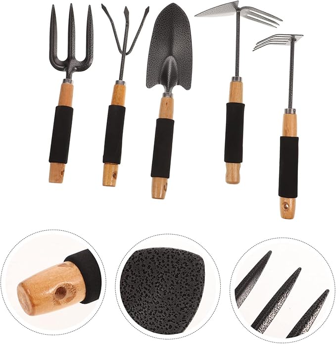 BESPORTBLE 1set Ergonomic Gardening Tools Set Shovel and Rake for Outdoor Use Compact Design Premium Handles for Planting and Soil Cultivation