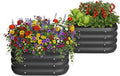 2-Pack 2x1ft Galvanized Raised Garden Bed Outdoor Planter Bed Metal Planter Box for Gardening and PlantingSquareBlack