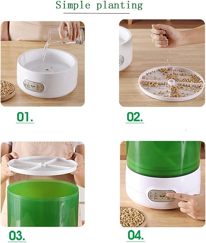 Bean Sprout Machine Automatic Water Circulation PTC Constant Temperature Electric Germination Machine DIY Large Capacity Soilless Cultivation Grain Seed Germination Kit 1