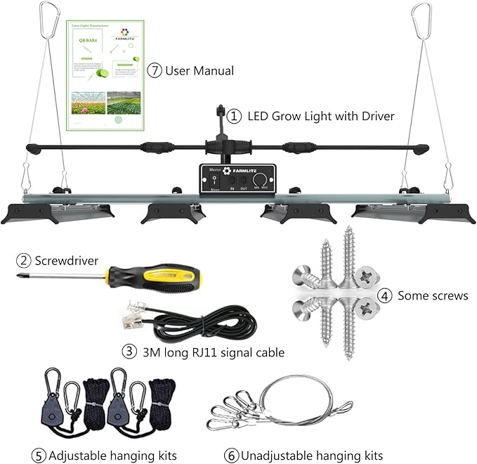 Grow Light FARMLITE LED Grow Lights for Indoor Plants Full Spectrum Growing Light Plant Hanging Growing Lamps