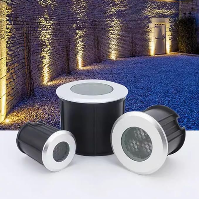Landscape Lights - LED Anti-glare Underground Lamp 30° Beam Recessed Spotlight IP67 Outdoor Waterproof Courtyard Villa Underground Spotlight DC 12/24V Low Voltage Garden Floor Lamp(Green3W)