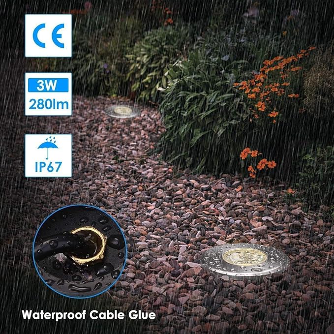 Wall Sconces Landscape Lights Led Well Lights Ground Lights Ip67 Waterproof Low Voltage Landscape Lighting Spotlight for Driveway Deck Step Garden Outdoor Light