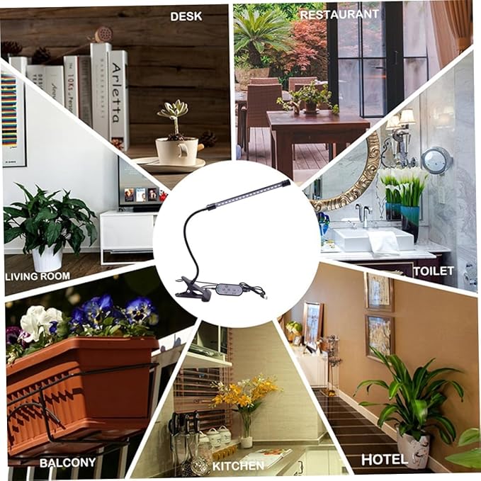 9w Led Plant Light with Adjustable Gooseneck Dimmable Indoor Grow Lamp for Hydroponics and Vegetables Auto Timer Feature for Indoor Gardens and Greenhouses