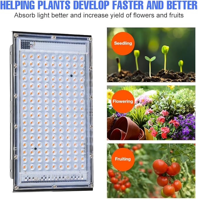 200W Indoor USB Planting Flooding Lamps DC5V Seeds Hydroponic Lights 180°Adjustable Angle UV/IR Red Blue Greenhouse Tent Plant Fill Lighting Fruits Flowers Potted Cactus Succulent Cultivate Light