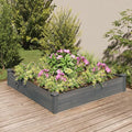 Wooden Garden Raised Bed with Liner for Vegetables Gardening Flowers Outdoor Wooden Raised Garden Bed Planter Box for Backyard Garden Lawn Gray 47.2x47.2x9.8 Solid Wood Fir