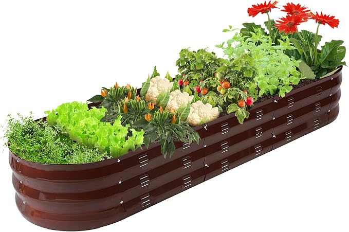 GADI 67-Inch Raised Garden Bed Metal Planter Box for Vegetables and Flowers Large Outdoor Gardening Kit Easy DIY Assembly Weather-Resistant &amp Rust-Proof