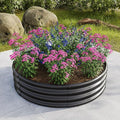 47.24*11.4 Tall Round Raised Garden Bed Galvanized Metal Raised Beds for Vegetables Outdoor Garden Raised Planter Box Backyard Patio Planter Raised Beds for Flowers Herbs Fruits Black