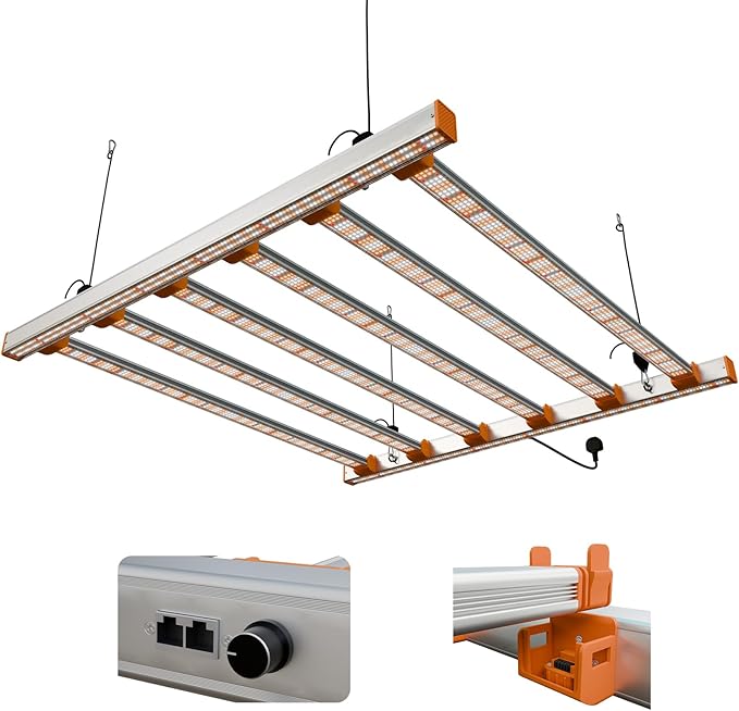 Grow Light LED Modular 720W Grow Lights for Indoor Plants Full Spectrum Seed Starting Seedlings Vegetable Scalable &amp Linkable Daisy Chain Dimmable 5x5ft Plant Light