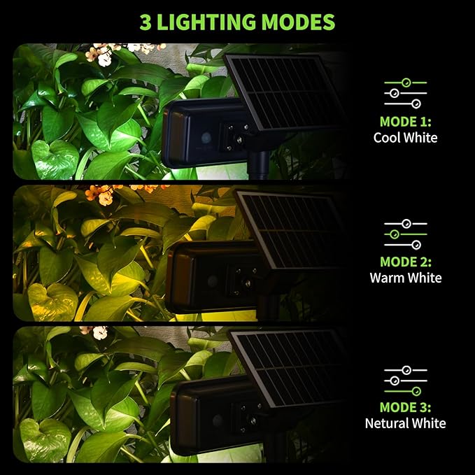 Solar Spot Lights Outdoor 72 LEDs Landscape Lighting with 3 Lighting Modes and Auto On/Off 360° Adjustable IP65 Waterproof Solar Powered Landscape Lights for Yard Garden Pathway 4 Pack