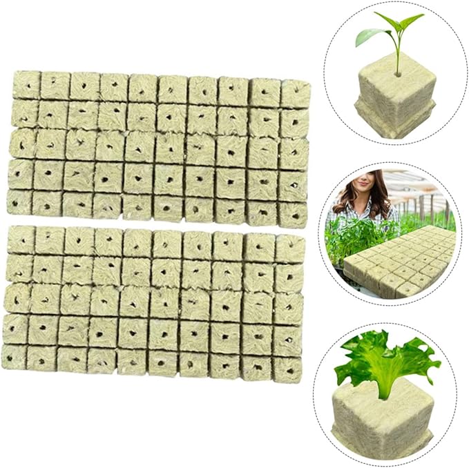 POPETPOP 100pcs Planting Cubes Sprout Grow Cubes Soilless Cultivation Blocks Hydroponics Nutrients Nursery Soil Blocks for Indoor Plants