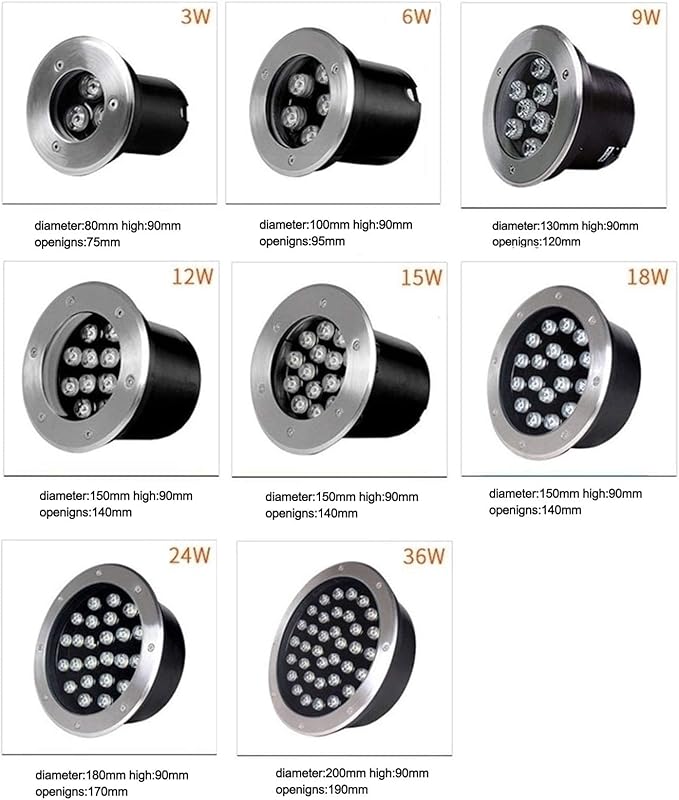RGB Outdoor Recessed Spot Light - Landscape Lights - LED Spotlight AC 111-240V With Remote Control Courtyard Garden Color Changing Spotlight IP67 Waterproof LED Buried Lights(36W(111V~240V))