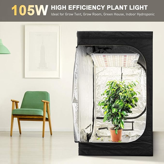 iPower 2025 1050W LED Grow Light Dimmable Full Spectrum with Mean Well Driver and Upgraded Diodes for Indoor Hydroponics Seeding Flower Veg
