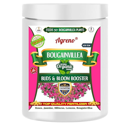 Agreno® Bougainvillea Buds and Bloom Booster Essential Organic Powerful Fertilizer Granule for Overall Fast Growth and Heavy Flowering of Bougainvillea Plants. (450 gm)