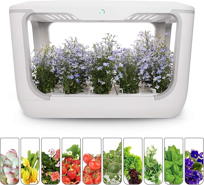 Home Grow Box Indoor Herb Garden Growing Kit with Hydroponics System 45W Grow Light 8L Water Tank and Remote Monitoring
