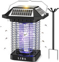 LiBa Solar Bug Zapper Outdoor 2 in 1 Mosquito Zapper Cordless &amp Rechargeable Solar Insect Killer Lamp 3500V Mosquito Catcher Decor Light for Patio Garden Backyard