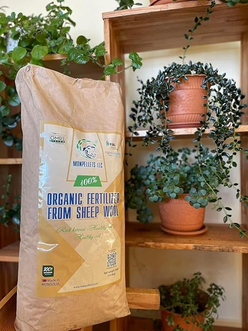 Monpellet Organic Fertilizer 30LB Bag Fertilizer from Sheep Wool for Outdoors &amp Indoors for Fruit Vegetable Flowers Plants
