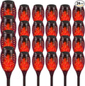 Solar Flashlight Light with Flickering Flame Multi-Piece Outdoor Solar Lights Outdoor Waterproof Solar Garden Lights for Decorative Paths Patio and Deck Outdoor Lighting（Red (24)