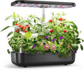 owltron Hydroponics Growing System Kit 12 Pods Indoor Herb Garden with 24W LED Grow Light Full Spectrum Planting Height Up to 20 Quiet Water Pump Indoor Gardening for Gifts Kitchen Black