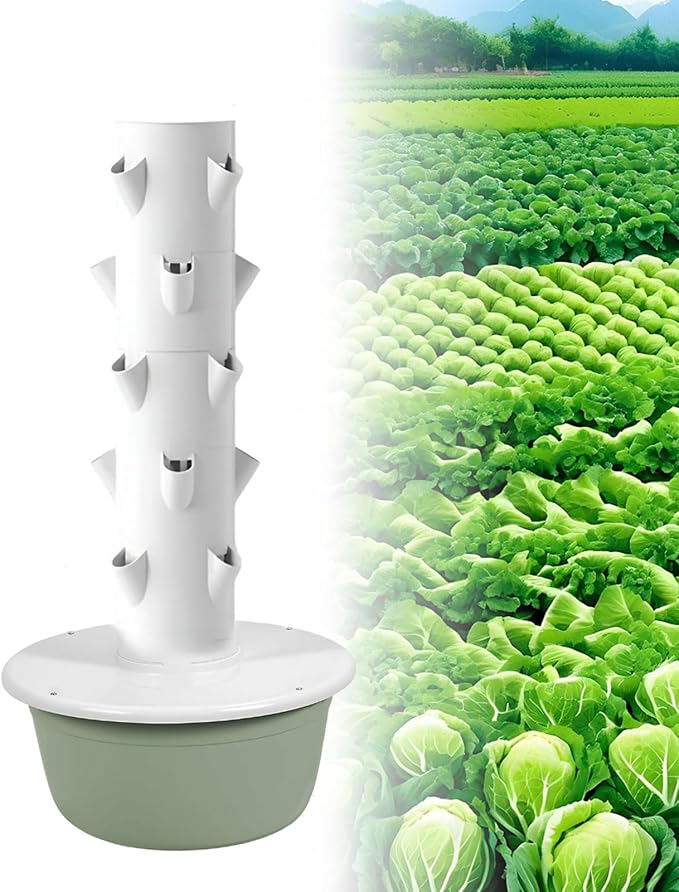 AIZYR Hydroponic Tower Vertical Garden Planter with Pump Hydroponics Growing System Kit Suitable for Indoor and Outdoor9 Layer