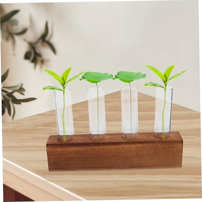 Happyyami 3 Sets Plant Propagation Station Plants Terrarium Desktop Vase Flowers Decor Upholstery Trim Test Tube Vase Test Tube Plant Terrarium Water Planter Hydroponic Plants Vase Decor Air