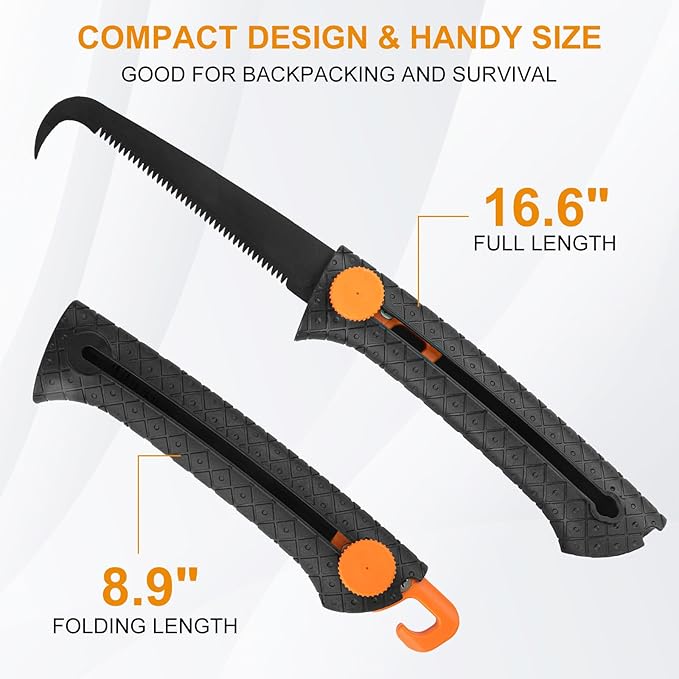 Garden Shears Tool Set 3 Pcs - Heavy Duty Lopper Hedge Shears &amp Pruning Saw for Tree Branches Hedges Backyard &amp Fruit Trees Carbon Steel Blades