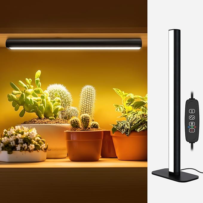 Grow Lights for Indoor Plants20W 169 LED Full Spectrum with Timer Hanging Plant Growing Light with Dimmable On/Off Switch16.8in Height Standing Vertical Lamp for Seed Starting Growth