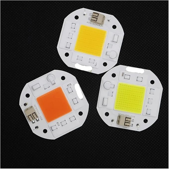 3PCS No Welding AC 220V 50W LED COB Chip Diode Driverless DOB Module 5454 Lamp Beads for Plant Grow Light Floodlight Spotlight(Warm White220V 20W)