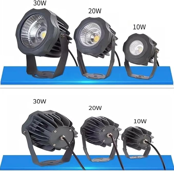 LED Beam Spotlight Outdoor COB Round Tree Lights Long Range LED Floodlights IP65 Waterproof Adjustable Angle Landscape Lamp for Wall Advertising Building Lawn(Warm White10W(AC110-220V))