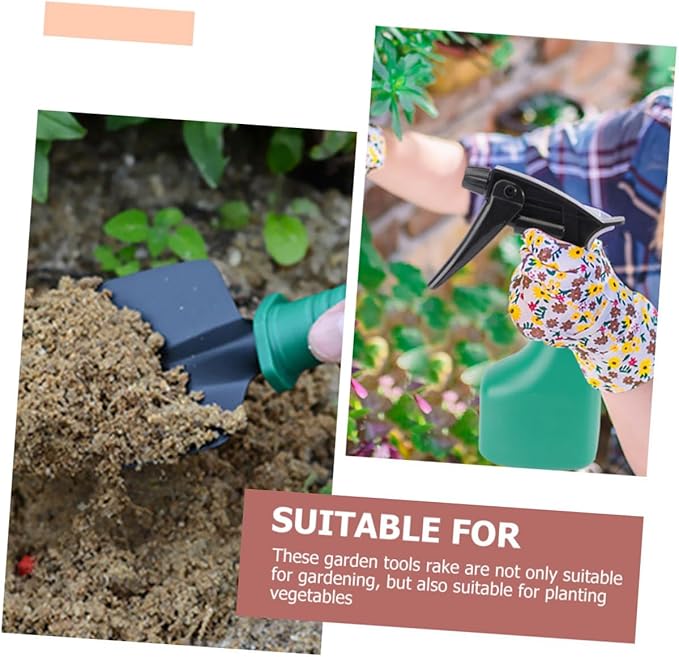TOYANDONA Garden Tool Set with Carry Case 5pcs Heavy Duty Iron Shovel Rake Pruning Shears for Outdoor Planting and Gardening Maintenance