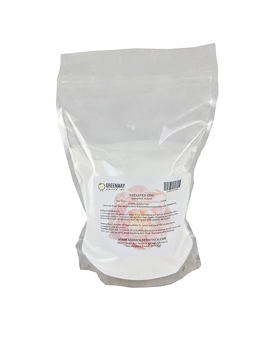 Greenway Biotech Inc. Chelated Zinc EDTA Hydroponics Zinc Fertilizer 100% Water Soluble (2 Pounds)