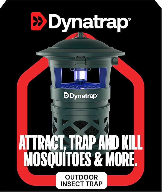 DynaTrap DT1130-GRSR 1/2 Acre Mosquito &amp Flying Insect Outdoor Trap and Killer – Kills Mosquitoes Flies Wasps Gnats &amp Other Flying Insects - Bug Zapper Alternative – Green