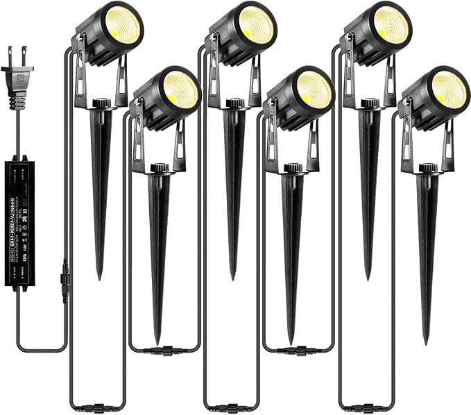 ALOVECO 12V Waterproof LED Landscape Lights with Transformer + 2 Pack Extension Wires for Patio Deck Yard Garden Driveway