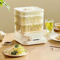 Home Smart Bean Sprout Machine Intelligent Control Seed Sprouter Kits with 3 Layer Large Capacity and 3 Different Seasons Modes 360° Automatic Spray f