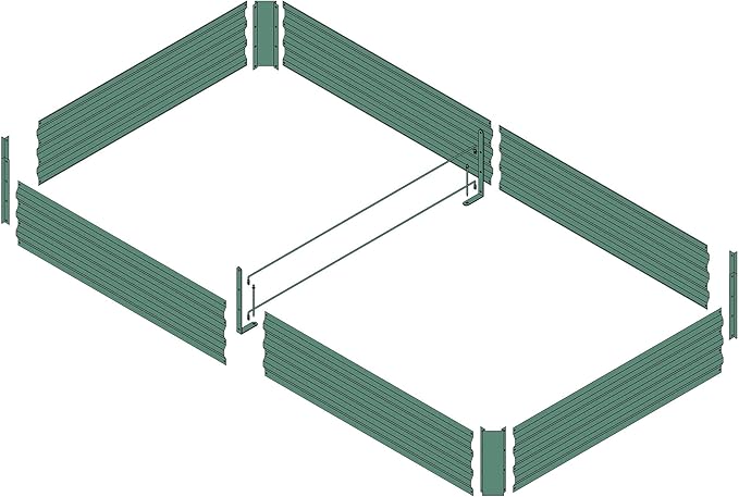 8x4x1ft Metal Raised Garden Bed KitGalvanized Garden Bed Box for Vegetables Flowers Herbs and Succulents240 Gallon Capacity - Green