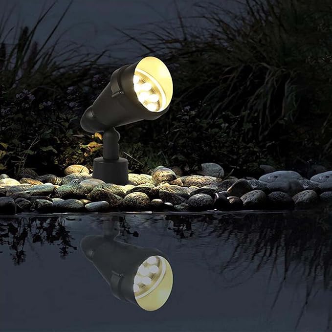 Lawn Projector Round Tree Light Outdoor LED Beam Spotlight Recessed Spotlights for Hotel Indoor Courtyard Garden Park Flag Lighting(Warm White5W)