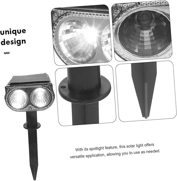 2pcs Outdoor Solar Lights Solar Spotlights Flood Lights for Garden Driveway Walkway