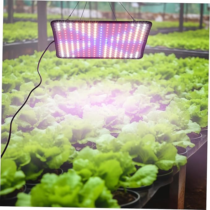Happyyami 225LED Plant Growth Lamp for Indoor Use Full Range LED Grow Light Hanging Chain Ultra-Thin Panel for Hydroponics and Greenhouse