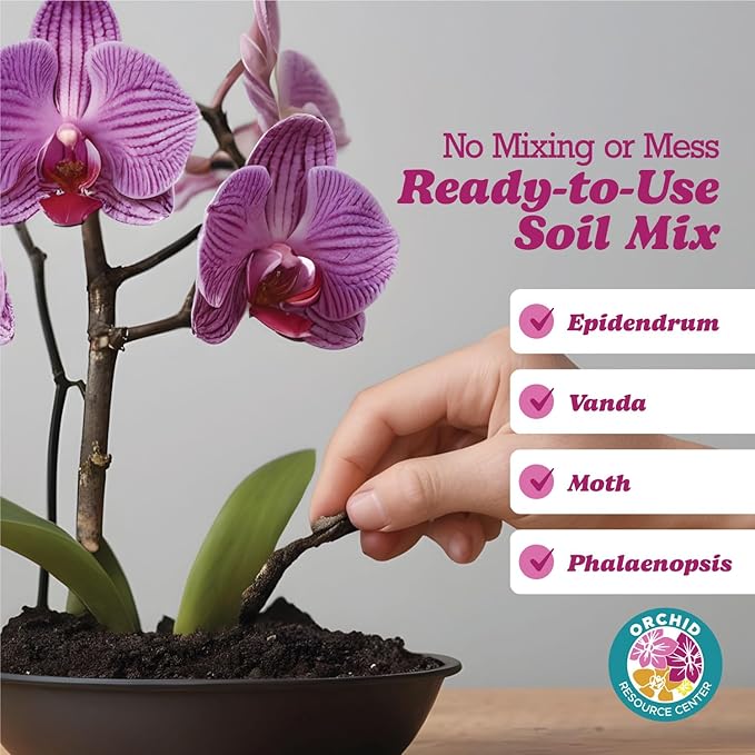 100% Organic Orchid Potting Soil – Nutrient-Rich Well-Draining Blend for Stronger Roots &amp Vibrant Growth | Hand-Blended &amp Eco-Friendly | Made in USA | 2.3L Bag