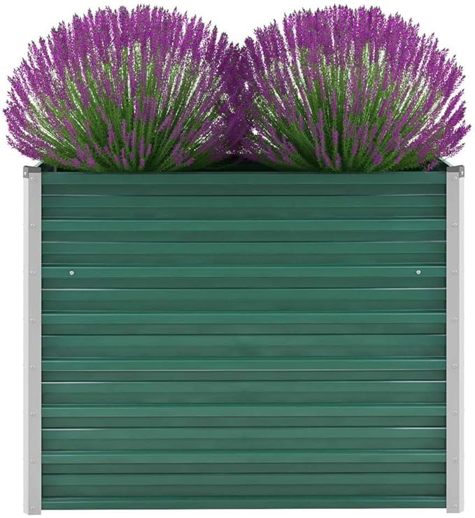 Garden Raised BedBackyard Patio Planter Boxes Raised BedsMetal Raised Garden Beds Suitable for Growing Flowers Porch and Fruits Galvanized Steel 39.4X15.7X31.3 Green