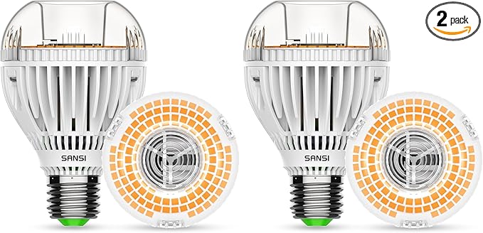 SANSI 300W Equivalent A19 LED Light Bulb 4500 Lumens 3000K Light Bulbs Non-Dimmable E26 LED Bulb with Ceramic Technology 22.5 Years Lifetime 30W Power Energy Saving for Home Workspace (Pack of 2)