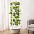 Hydroponics Growing Tower - Indoor Smart Garden with LED Light &amp Automatic Water Circulation for Leafy Greens and Herbs - Home Gardening Solution