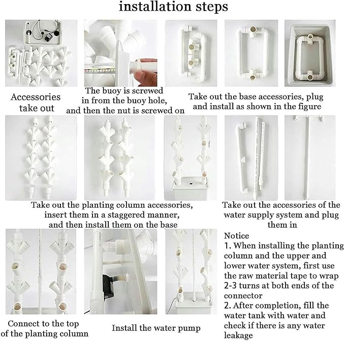 Indoor Hydroponic Growing System Freestanding Planting Tower SetPlant Vertical Hydroponics Hydroponic Planter for Herb Vegetable/1pc