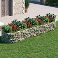 157.5 Galvanized Iron Gabion Raised Bed Patio Privacy Planter &amp Yard Fence