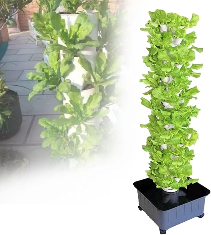 Garden Hydroponic Growing System Vertical TowerHydroponic Growing Kit for Gardening EnthusiastsAuto Aeroponics Mini Indoor Outdoor Home Grown Herbs